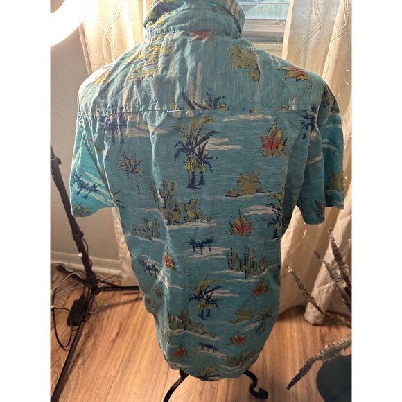 Urban Pipeline Mens L Cactus Desert Scene Short Sleeve Button-Down Shirt coastal - Picture 2 of 10